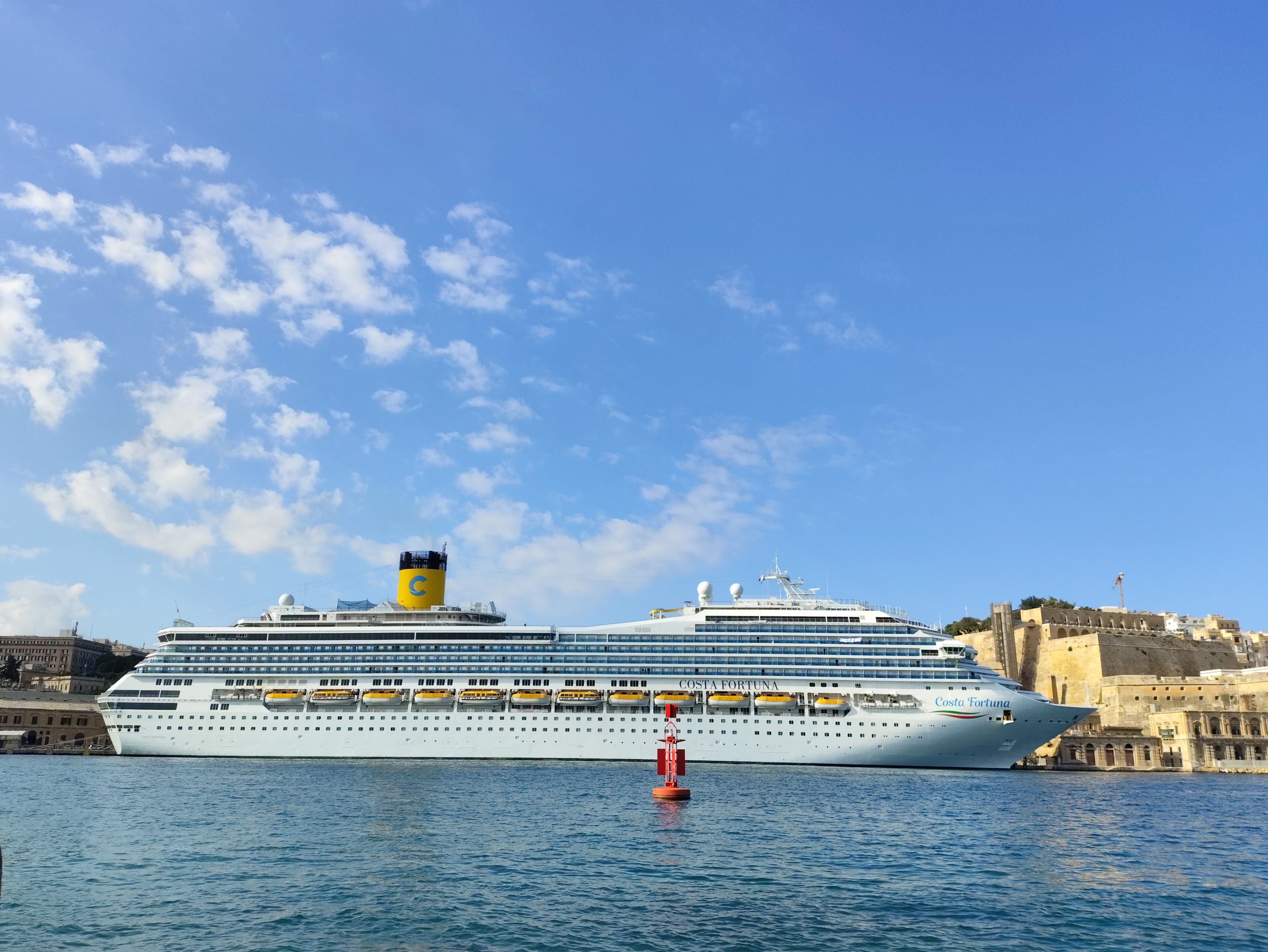 A cruiseliner at Valletta Cruise Port in Grand Harbour Valletta one of the deepest natural harbours in the world